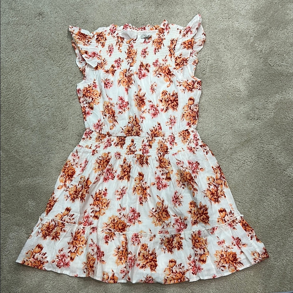 Floral Ruffle Sleeve Kids Dress